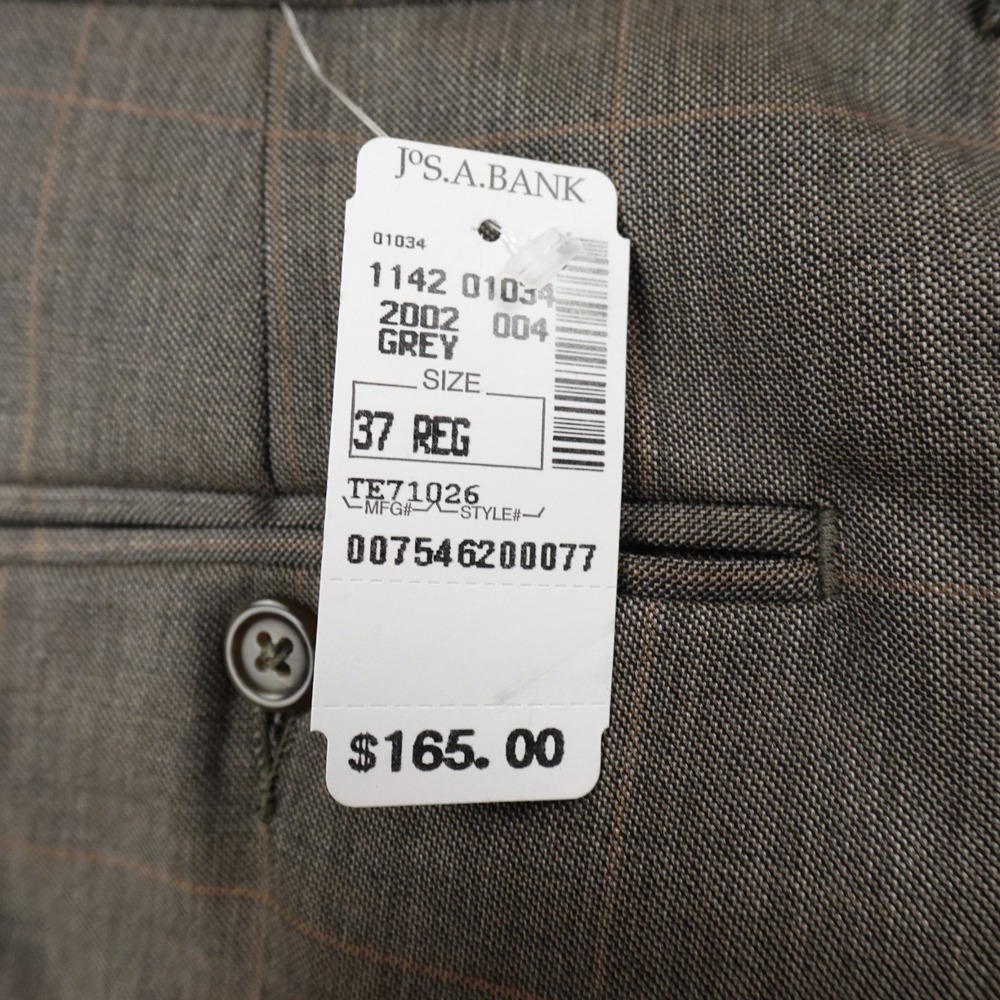 NEW Jos A Bank Pants Mens‎ 37R Gray Wool Trousers Dress Slacks Pleated Career - Picture 10 of 13